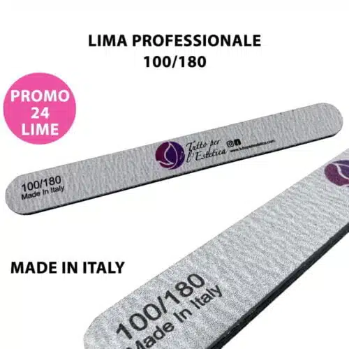 25 Lime ITALIANE 2 facce grana 100 - 180 per estetista centro estetico manicure nail nailart