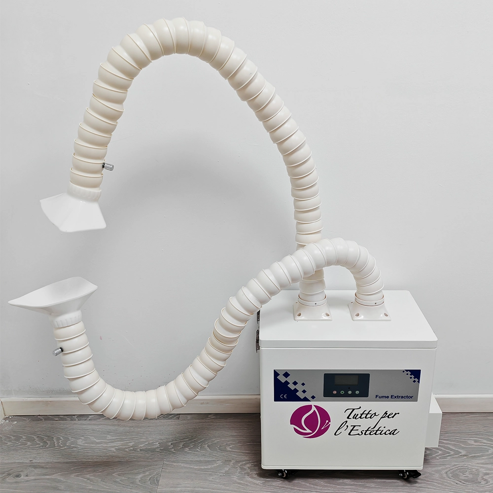 Aspiratore doppio professionale ai carboni attivi 500 metri cubi l'ora per centro estetico onicotecnica