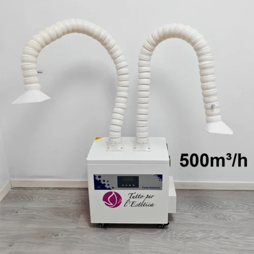 Aspiratore doppio professionale ai carboni attivi 500 metri cubi l'ora per centro estetico onicotecnica