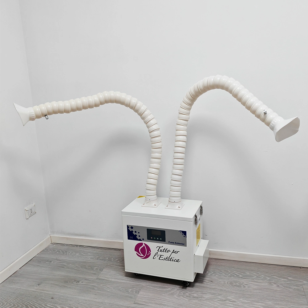 Aspiratore doppio professionale ai carboni attivi 500 metri cubi l'ora per centro estetico onicotecnica