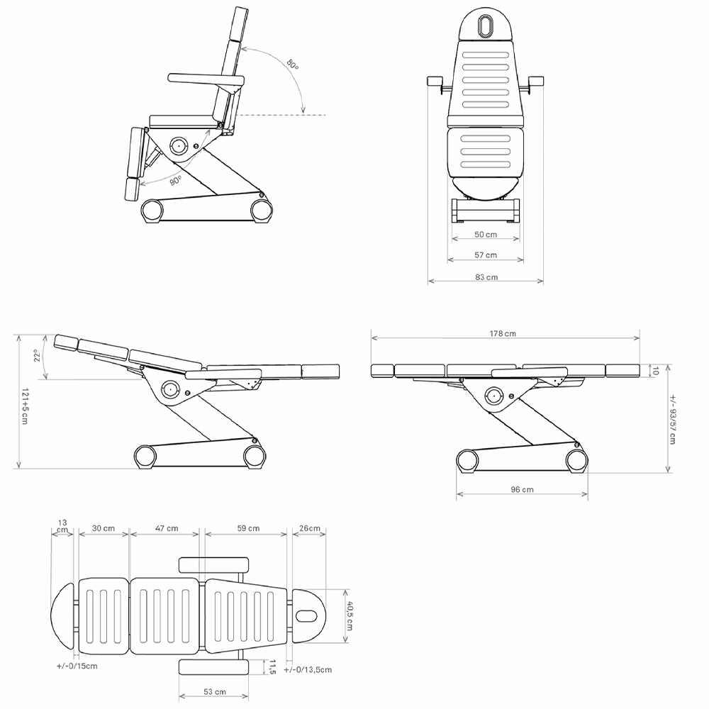 Lettino elettrico 4 motori per estetista centro estetico weelko B LIGHT 502 - immagine 6