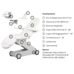 Lettino elettrico 4 motori per estetista centro estetico weelko B LIGHT 502 - immagine 8