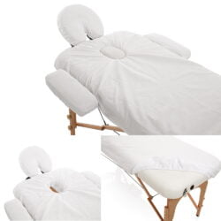 Coprilettino con foro viso elastico 100% Cotone bianco 70x200 h