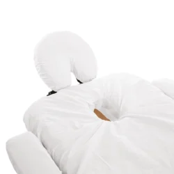 Coprilettino con foro viso elastico 100% Cotone bianco 70x200 h - immagine 3