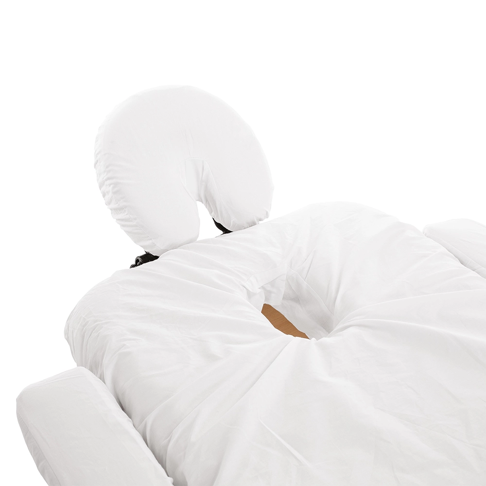 Coprilettino con foro viso elastico 100% Cotone bianco 70x200 h - immagine 3