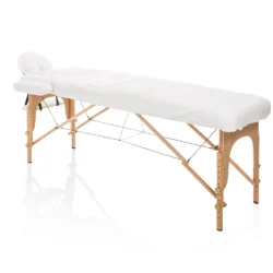 Coprilettino con foro viso elastico 100% Cotone bianco 70x200 h - immagine 5
