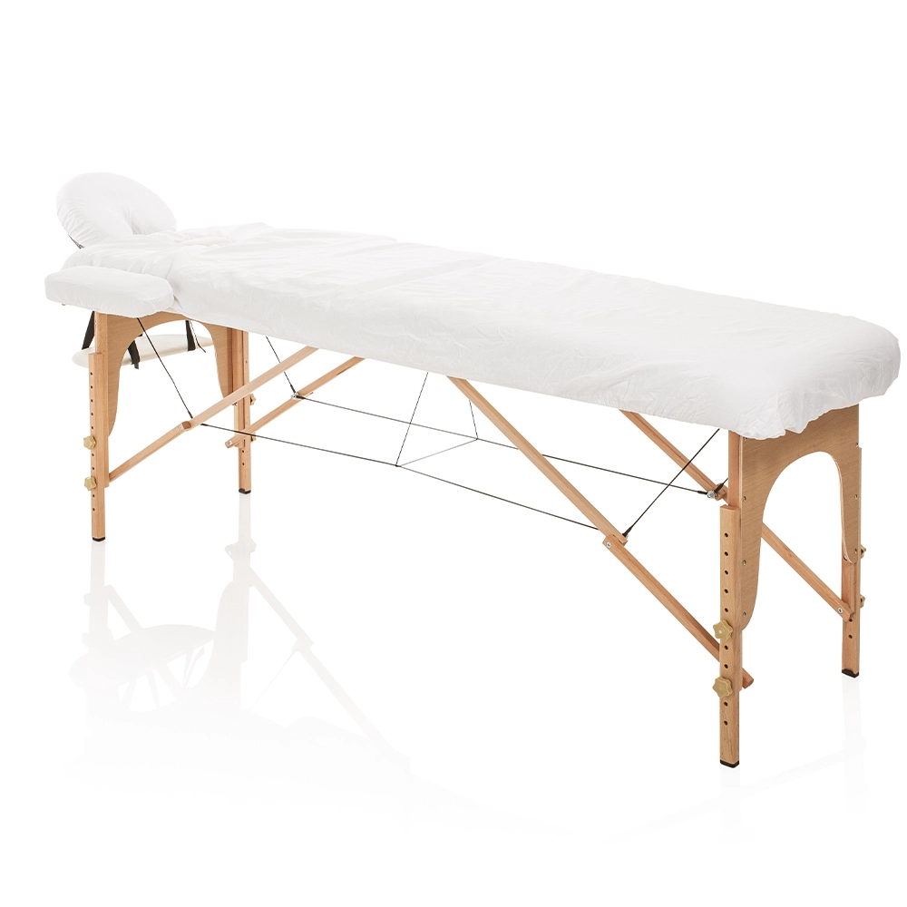 Coprilettino con foro viso elastico 100% Cotone bianco 70x200 h - immagine 5