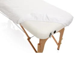 Coprilettino con foro viso elastico 100% Cotone bianco 70x200 h - immagine 4