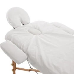 Alternative view of Coprilettino con foro viso elastico 100% Cotone bianco 70x200 h