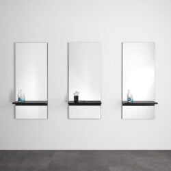 Alternative view of Specchiera intera da parrucchiere con mensola nera