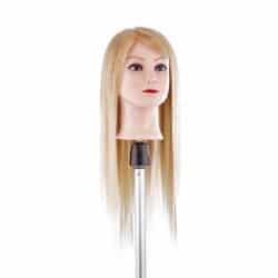 Testa Studio 100% capelli naturali biondo umani capello 55 cm testa finta per parrucchiere