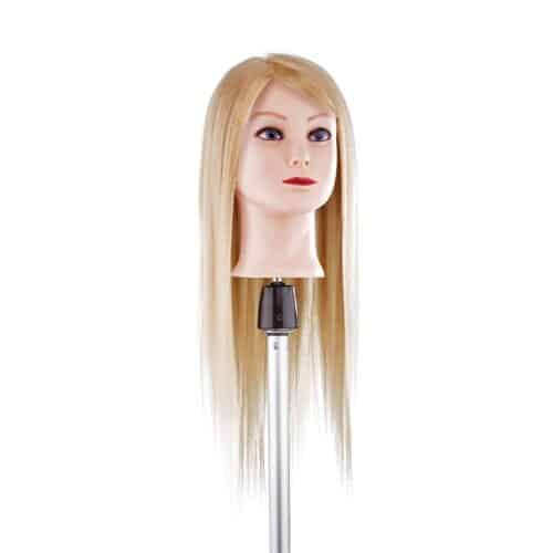 Testa Studio 100% capelli naturali biondo umani capello 55 cm testa finta per parrucchiere