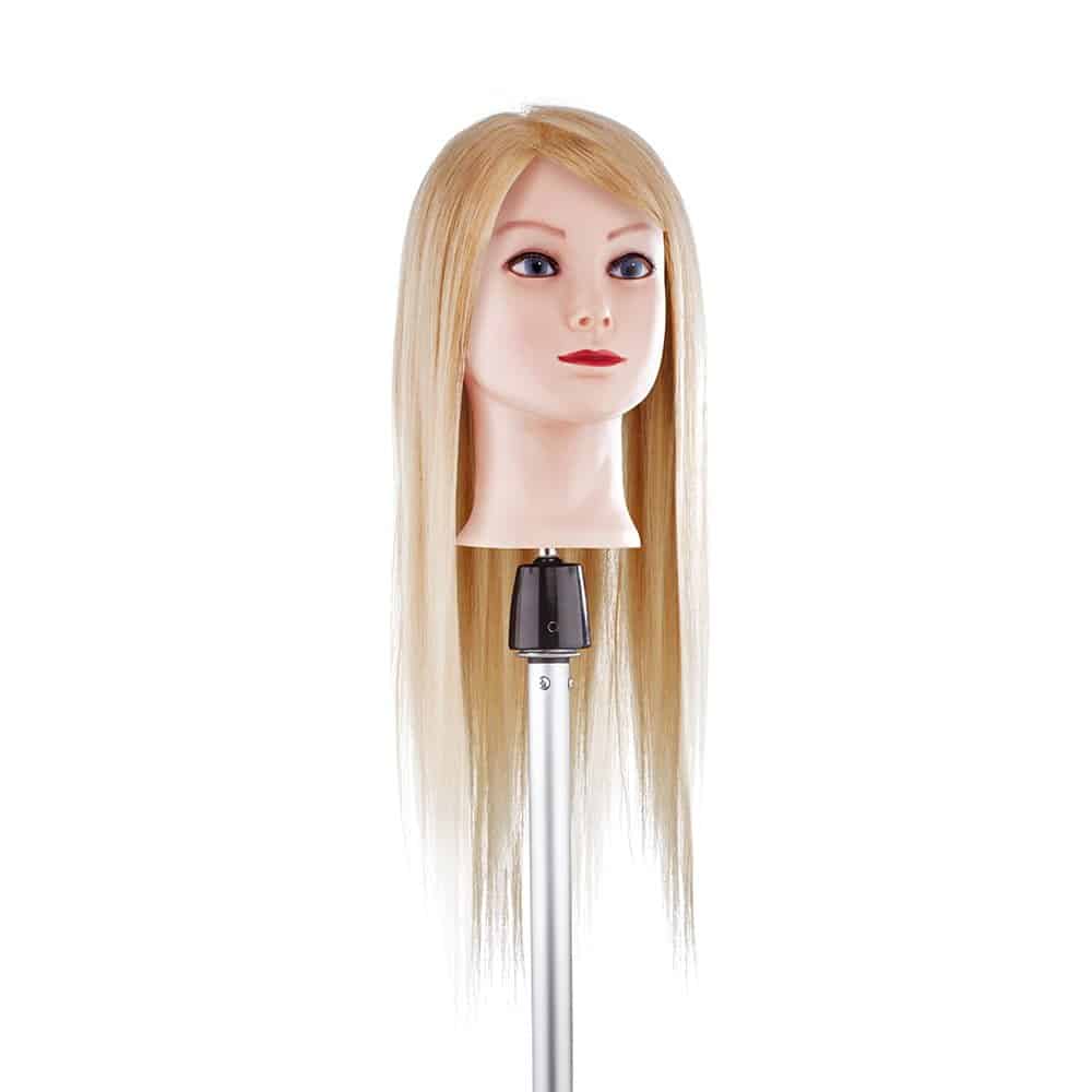 Testa Studio 100% capelli naturali biondo umani capello 55 cm testa finta per parrucchiere