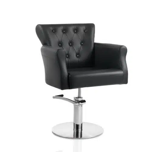 Poltrona da parrucchiere in sky ecopelle nero HAIR THRONE - immagine 2