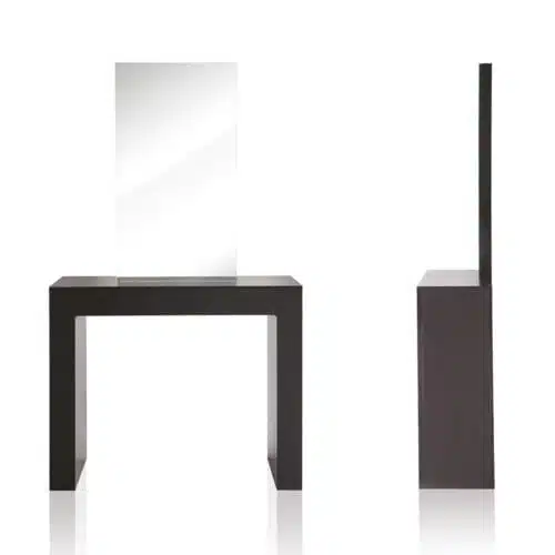 Postazione Mobile da parrucchiere nero con specchio 100 cm - immagine 2