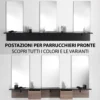 Postazione Tripla Mobile da Parrucchiere con cassetti riepiani Specchiera Componibile