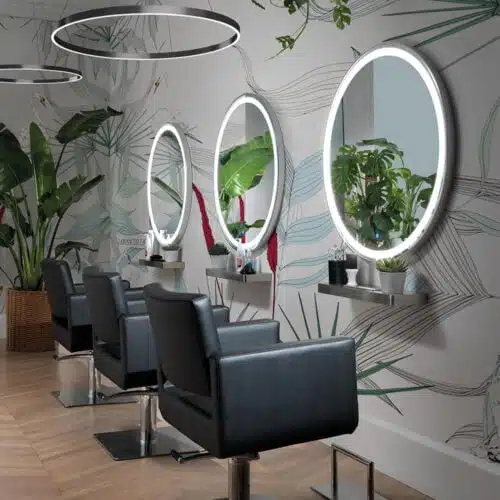 Specchiera Tonda con Luce LED Touch – Ø 95 cm da parrucchiere salone