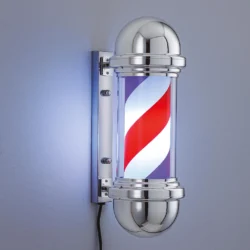 BARBER POLE LED da interno Insegna luminosa da barbiere Argento - Oro - Nero - immagine 5