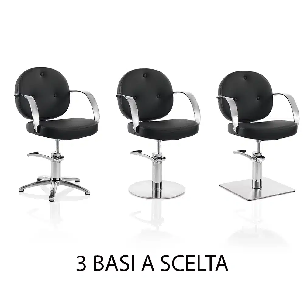 Poltrona da parrucchiere HAIR COLETTE  in sky ecopelle nero