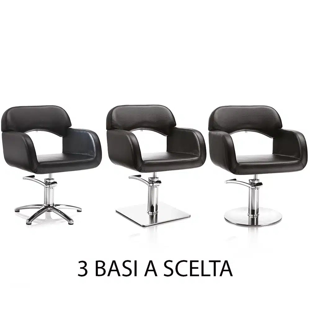 Poltrona da parrucchiere in sky ecopelle nero HAIR SAGE