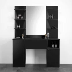 Alternative view of Postazione Mobile da Barbiere – 150 cm | Laminato Nero & OA