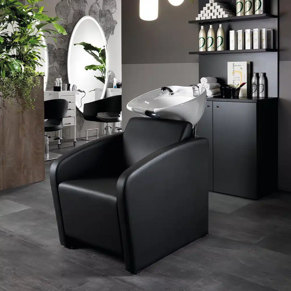 LAVATESTA per PARRUCCHIERE CERAMICA BIANCA POLTRONA LAVAGGIO SUN - immagine 3