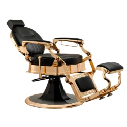 Alternative view of POLTRONA DA BARBIERE ORO VINTAGE BARBER SHOP RECLINABILE POMPA IDRAULICA CAESAR GOLD MUDI
