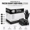 CONFEZIONE SCATOLA DI GUANTI NERI BLACK STRONG ROIAL MONOUSO NON TALCATI IN NITRILE