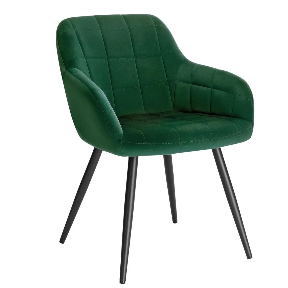 sedia in velluto verde scuro