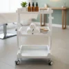 carrello bianco per estetista 3 ripiani bianco lucido