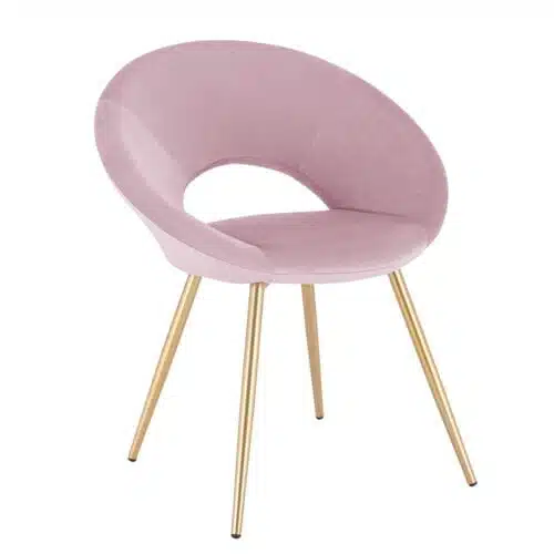 Sedia poltrona in velluto con piedi acciaio color oro - Vari colori