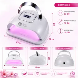 DIMENSIONI Lampada CON LED LUCE ROSA 280W Tuttoperlestetica per Estetista, Onicotecnica e Ricostruzione Unghie con Display Digitale e Luce Rosa