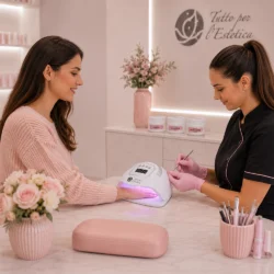 Lampada ESTETISTA MANICURE CON LED LUCE ROSA 280W Tuttoperlestetica per Estetista, Onicotecnica e Ricostruzione Unghie con Display Digitale e Luce Rosa