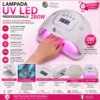 Lampada UV LED 280W Tuttoperlestetica per Estetista, Onicotecnica e Ricostruzione Unghie con Display Digitale e Luce Rosa