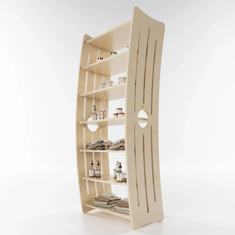 Espositore per prodotti per centro estetico in legno massello di betulla - immagine 6