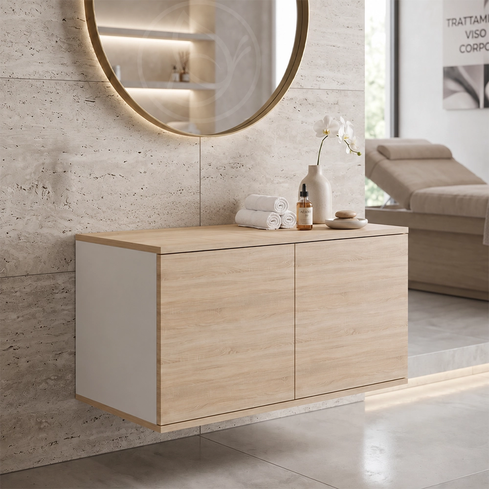 Mobile Sospeso con Lavabo e Miscelatore per Centro Estetico, SPA e Salone – Made in Italy - immagine 3