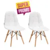 2 Sedie in ecopelle con gambe in legno in ecopelle bianca per estetista centro estetico manicure