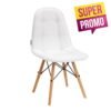 Sedia in ecopelle con gambe in legno in ecopelle bianca per estetista centro estetico manicure