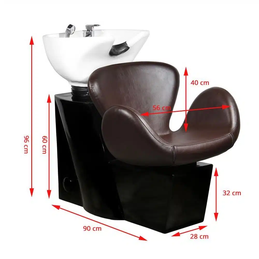 LAVATESTA Marrone in CERAMICA POLTRONA LAVAGGIO CAPELLI PARRUCCHIERE BARBIERE - immagine 2
