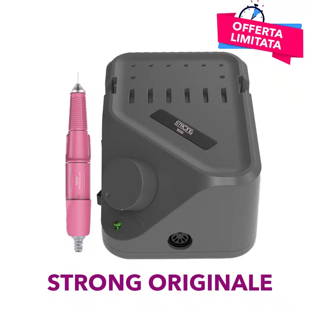 Fresa Manicure Coreana micromotore professionale 35.000 giri/m Strong B350 della Saeshin grigia rosa