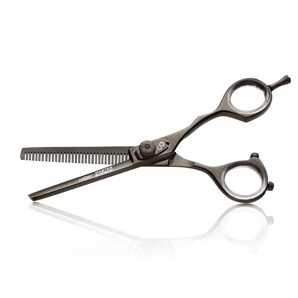 Forbici 5.5" Sfoltire per capelli Iwasaki Master Black Shogun acciaio giapponese