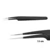 PINZA CURVA A SPILLO PER CIGLIA NERA PINZETTA ANTISCIVOLO 13 CM