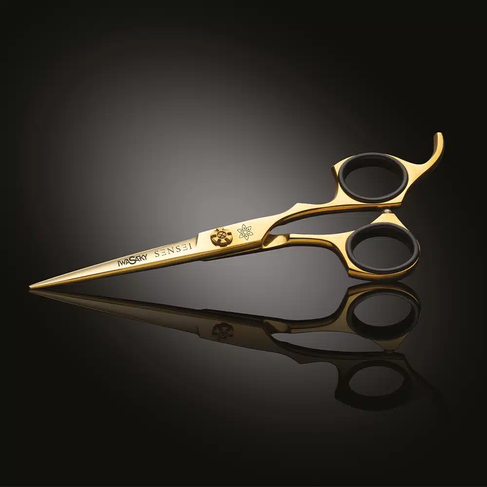 Forbici 6" per capelli Acciaio giapponese AISI 440 IWASAKI GOLD SENSEI - immagine 3