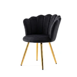 Sedia poltrona in velluto con piedi acciaio color oro - Rosa Nera Verde - immagine 3