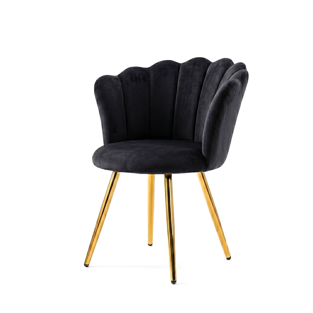 Sedia poltrona in velluto con piedi acciaio color oro - Rosa Nera Verde - immagine 3