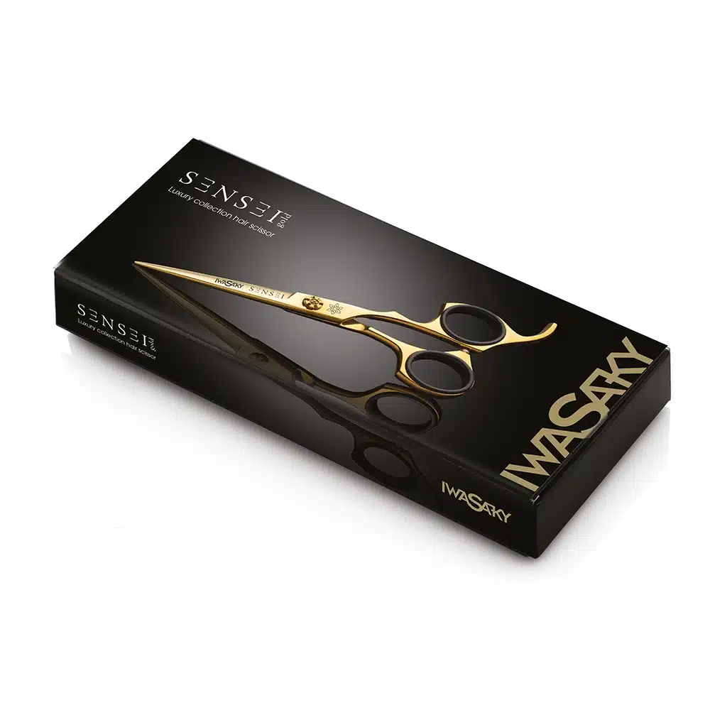 Forbici 6" per capelli Acciaio giapponese AISI 440 IWASAKI GOLD SENSEI - immagine 4