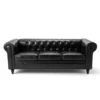 divano da parrucchiere 3 posti nero ecopelle