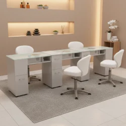 tavolo manicure con aspiratore 3 operatori tripla postazione per estetista centro estetico