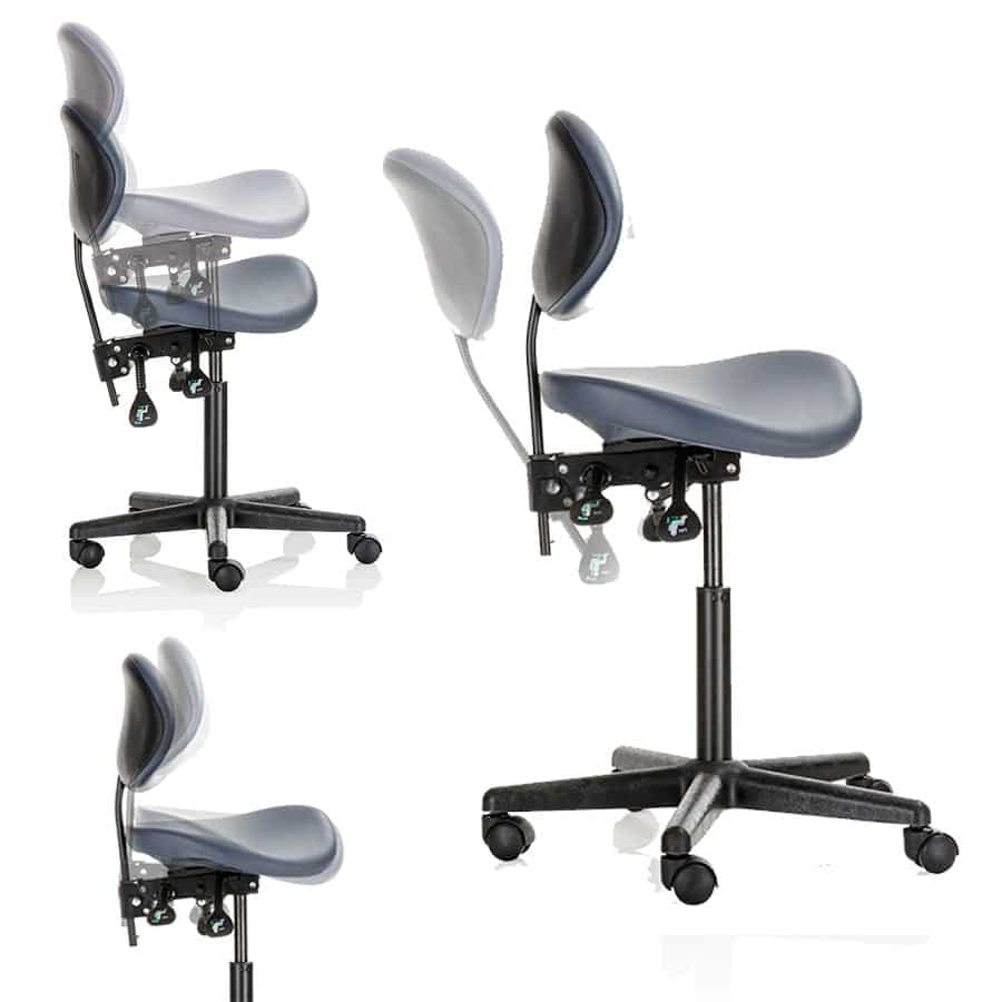 Sgabello per estetista tecnico a Sella Ergonomico con Schienale per Estetiste  Wellness - immagine 2
