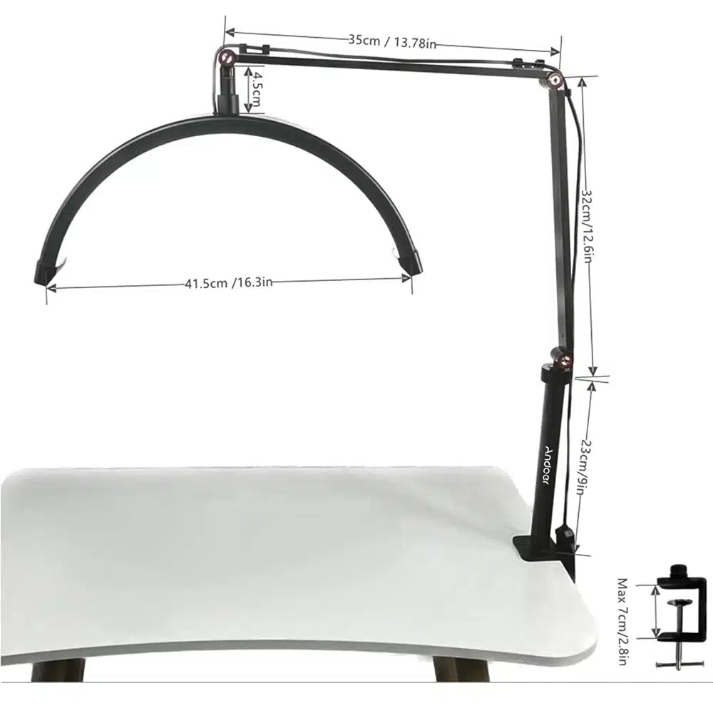 Luce ad arco LED da tavolo con morsetto lampada con regolazione - immagine 4